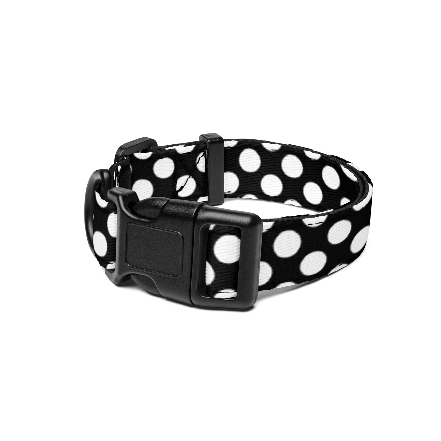 Pet Collar Black and White Polka Dot