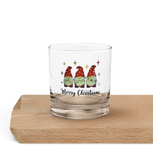 Rocks glass - Merry Christmas Gnomes