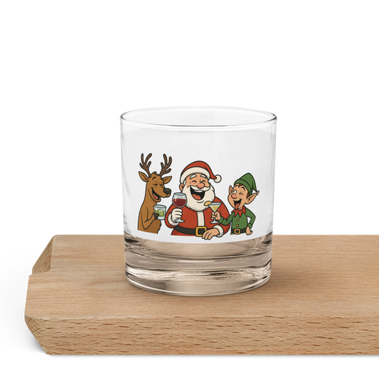 Rocks glass - Santa and Friends with Cocktails