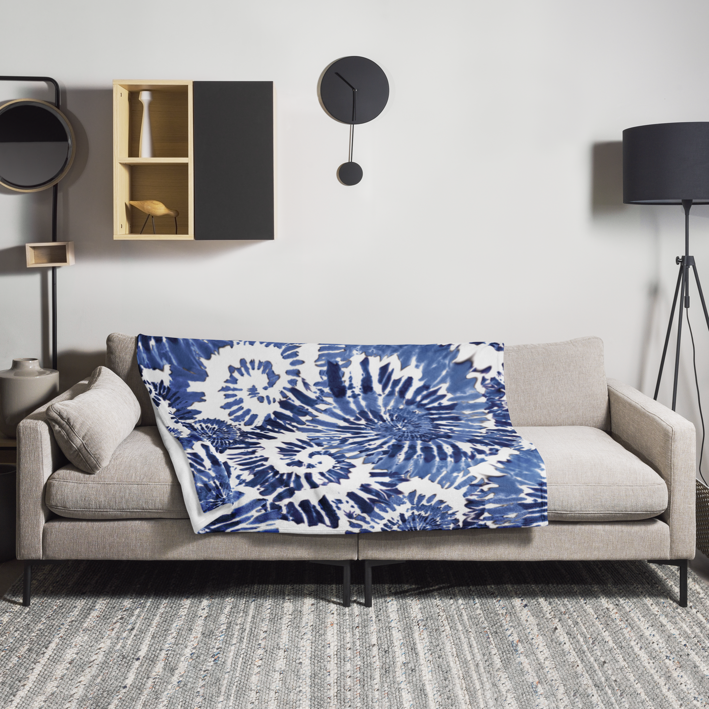 Throw Blanket - Blue Tie-Dye