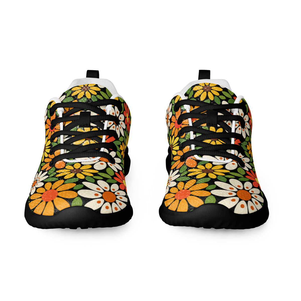 Asteri x Sim Artistry lightweight floral sneakers in orange yellow green and black